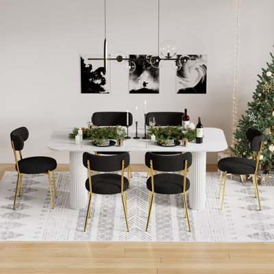 Rectangle Double Pedestal Dining Set with Cream Style Dining Table