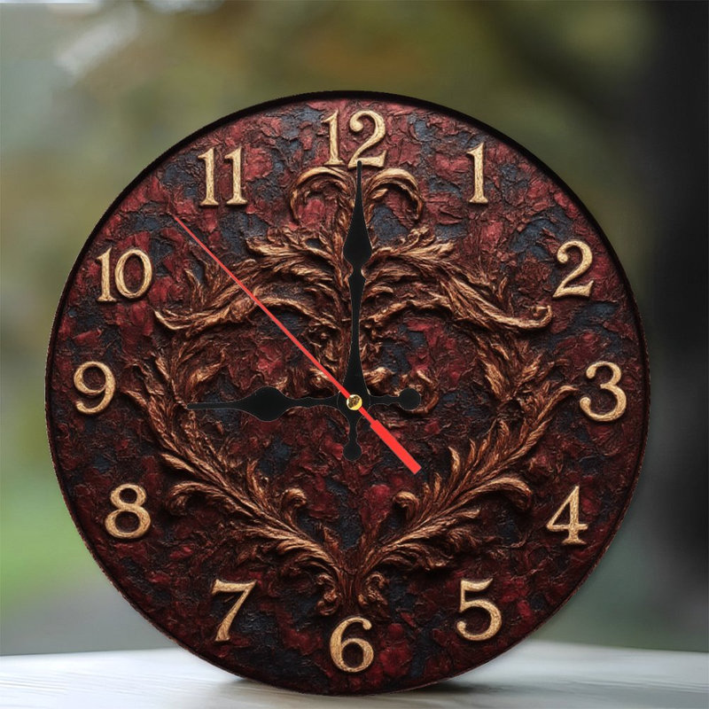 Horloge ornée de chiffres dorés