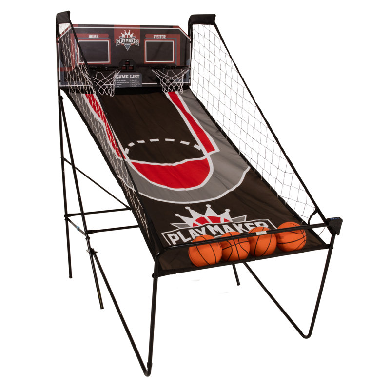 Jeu d'arcade de basketball Triumph Playmaker Shootout - marqueur électronique, affichage à DEL, 8 modes de jeu, 4 balles, pompe et cadre de connexion rapide