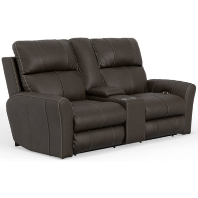 Causeuse inclinable électrique en cuir fleur Seibert