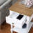 Country Oxford End Table With Built-In Charging Station, Dual Outlets, USB Ports, And Extended Power Cord