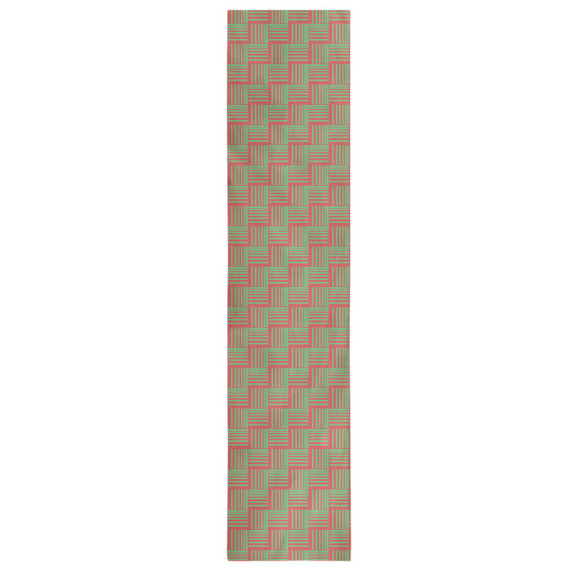 Festive Hol Festive Basket Table Runner, 72" L x 16" W, Cotton blend, Green/Red