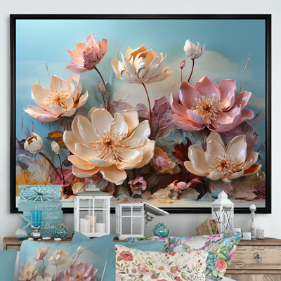 Fleur de lotus rose moderne - impression