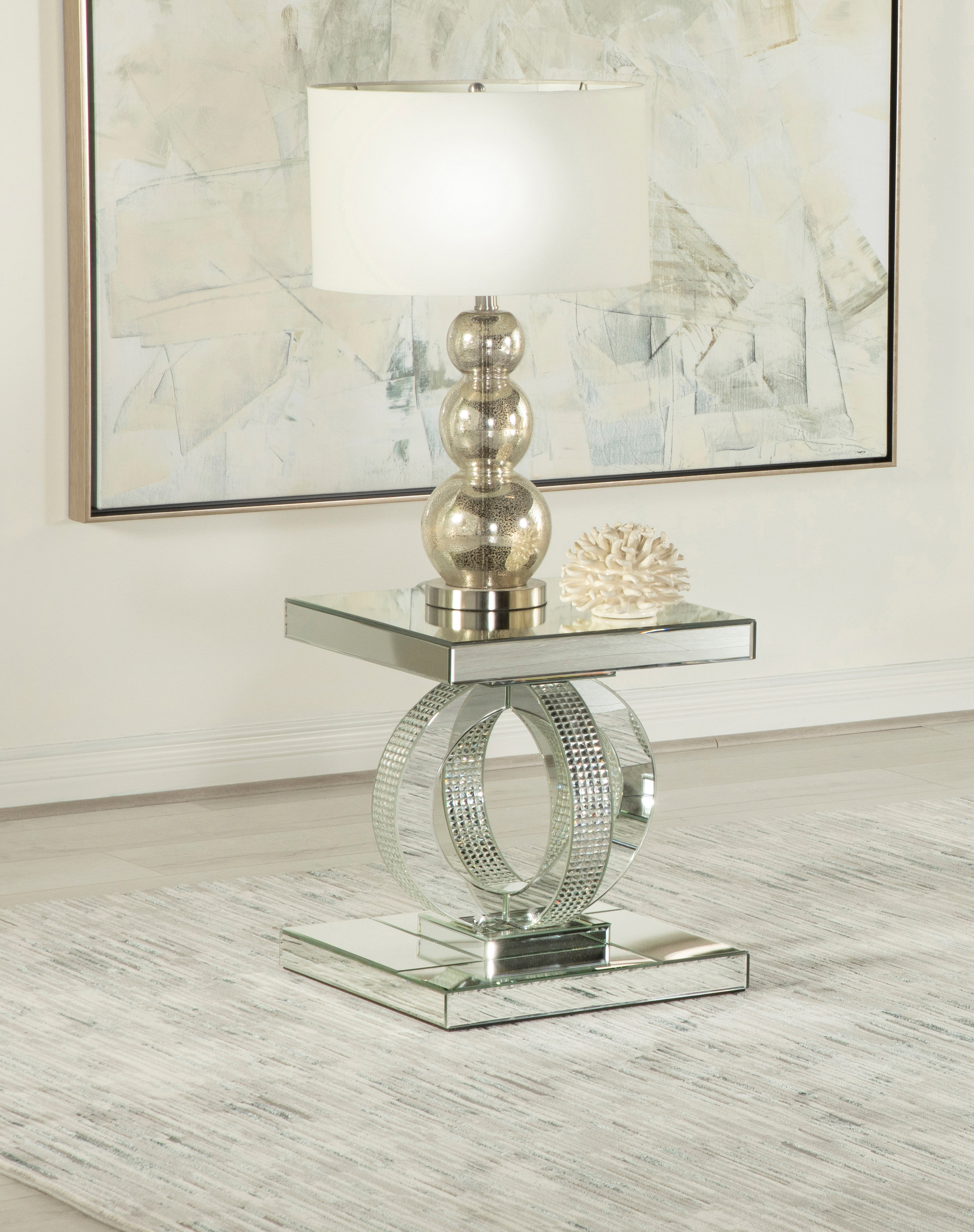 Everly Quinn Dwala Square End Table in Mirrored | Wayfair