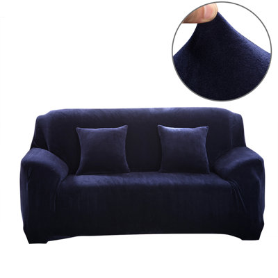 Velvet Box Cushion Sofa Slipcover