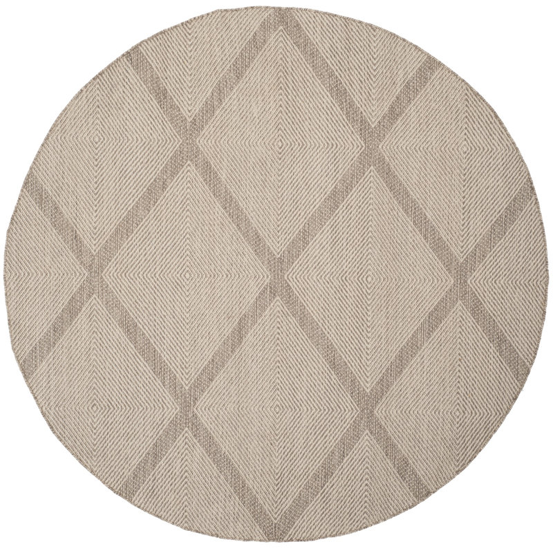 Abberton Hand Woven Cotton Geometric Rug, Round 6'