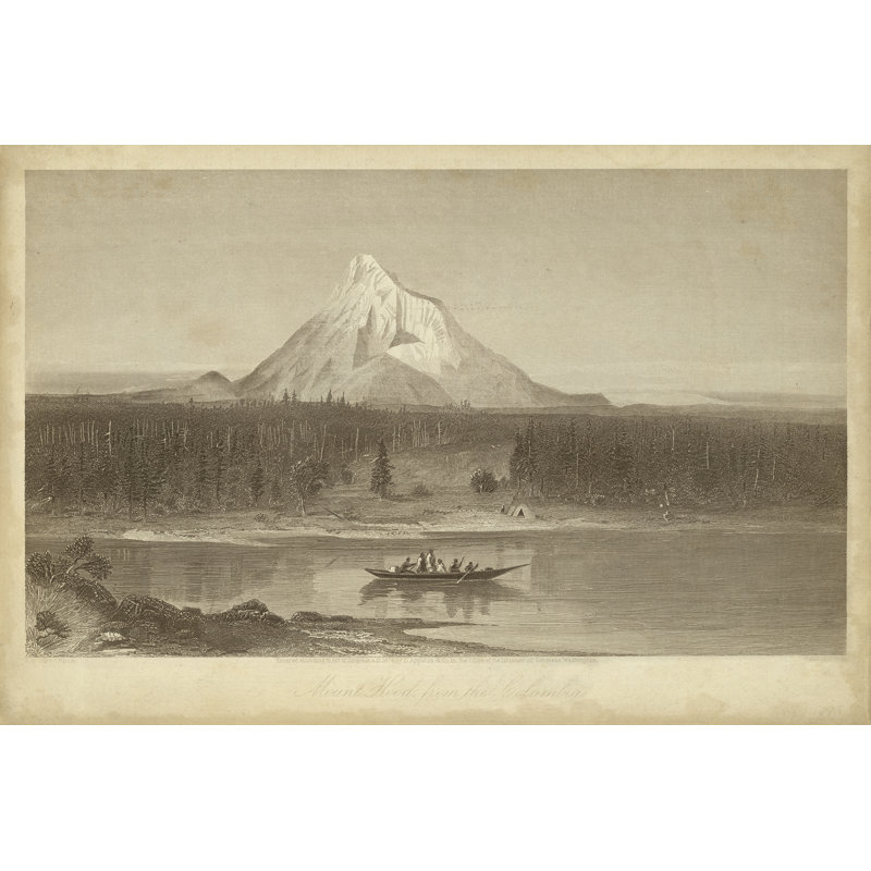 «Mount Hood from Columbia» par Robert Hinshelwood - peinture sur toile tendue, H 12 po x l 18 po x P 1,25 po