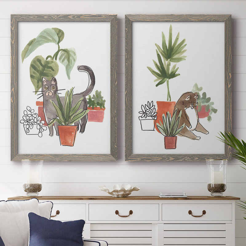 Toile avec cadre I-Premium de Purrfect Plants - prêt à être accroché, Cadre gris, H 42,5 po x l 61 po x P 1,5 po
