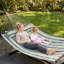 Outsunny Outdoor Hammock with Stand Detachable Pillow Green