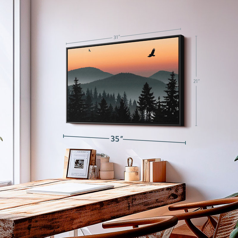 Nature "Misty Mountain Eagles", reproduction sur toile, H 21 po x l 31 po
