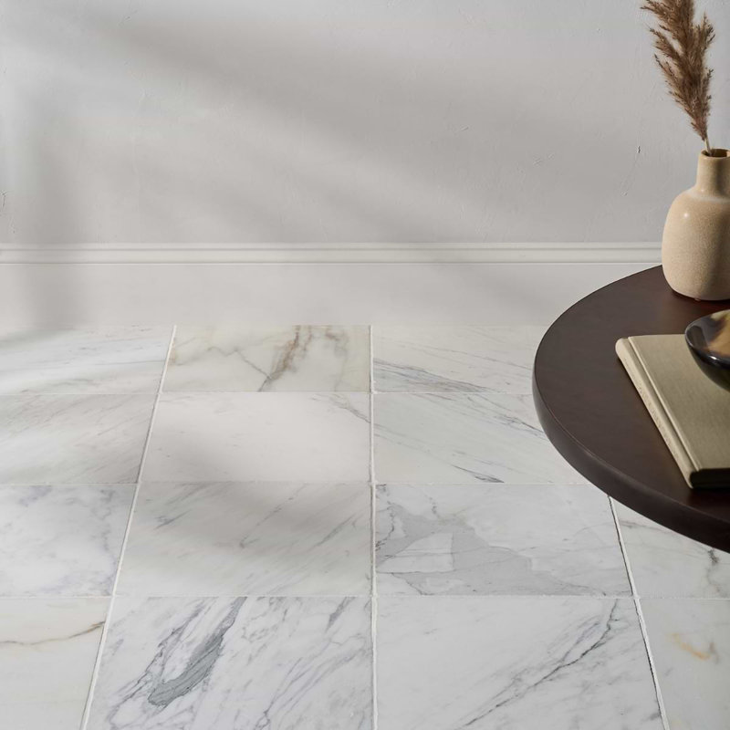 Avanti 12x12 Tumbled Marble Tile, Calacatta Gold