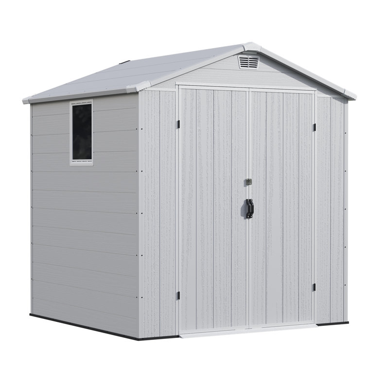 6 Ft. W X 6 Ft. D Resin Outdoor Storage Shed, Weather-Resistant Outdoor Storage With Reinforced Design, White