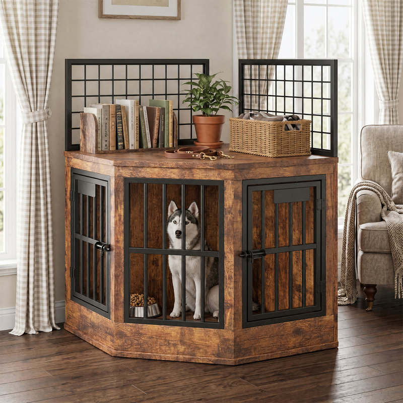Table d'appoint de coin pour caisse de chien, grand chenil d'intérieur en bois pour grands chiens