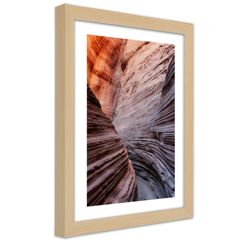 Arizona Canyon Mountains Red - Single Picture Frame Print, 100cm H x 70cm W, Light Brown