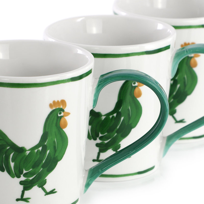 Gibson Home 8 Piece 15 Ounce Fine Ceramic Mug Set in Green