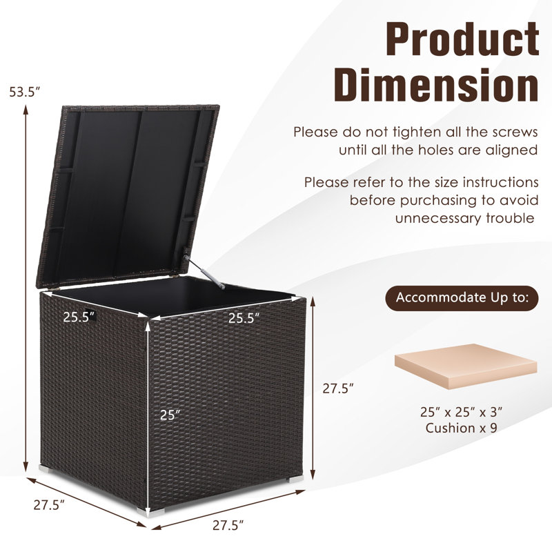 Topbuy 27.5'' W 72 Gallons Deck Box