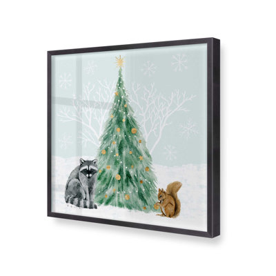 Winter Wildlife with Christmas Tree II Print