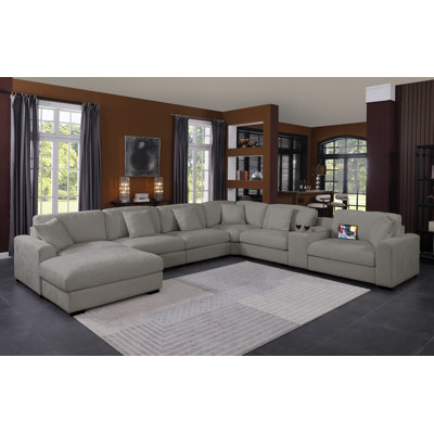 Modern Upholstered Cloud Modular Corner Sectional Sofa With Consoles