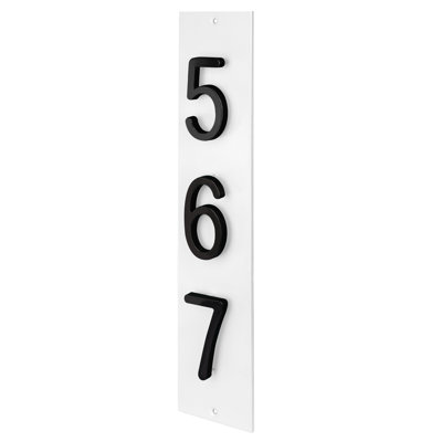 Plaque d'adresse verticale flottante en aluminium Royal Shade - 3 chiffres personnalisés