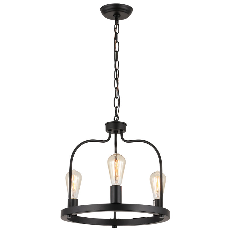 Luminaire suspendu géométrique en cage à 3 lumières