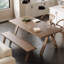 Table de salle à manger rectangulaire brun clair pour salle à manger / cuisine-1435106874