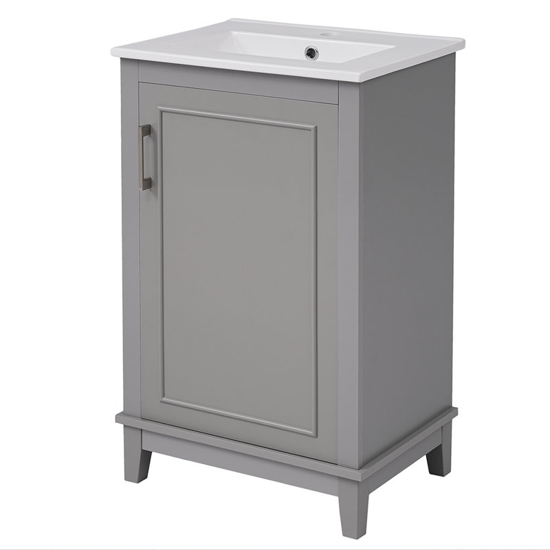 Meuble-lavabo simple avec plateau 20,01 po Rapicka, Gris