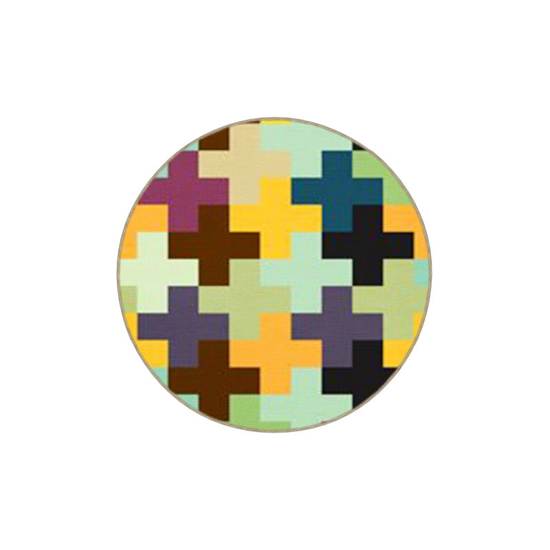 Tapis décoratif multicolore à motif géométrique, Rectangle 2 pi 4 po x 4 pi