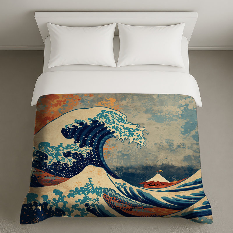 Housses de couette à vagues japonaises, King