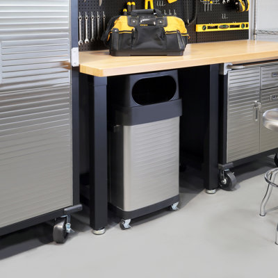 Steel Open Curbside Trash & Recycling Bin - 17 Gallons