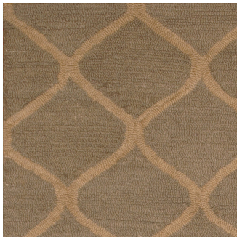 Tapis brun / beige en laine touffeté à la main
