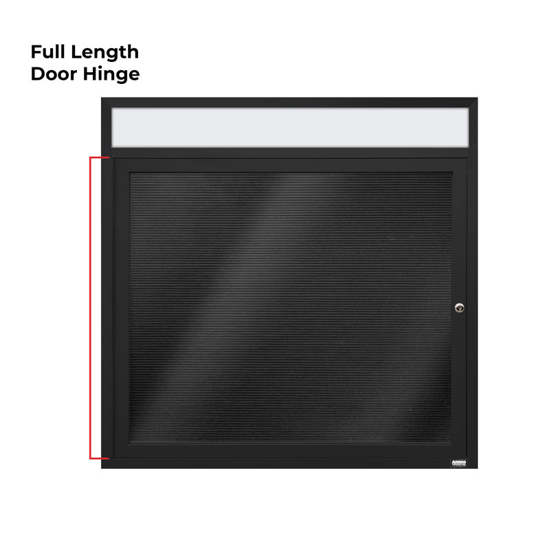 AARCO No Felt Metal Letter Board, Powder Coated Black, One, 36" H x 36" W