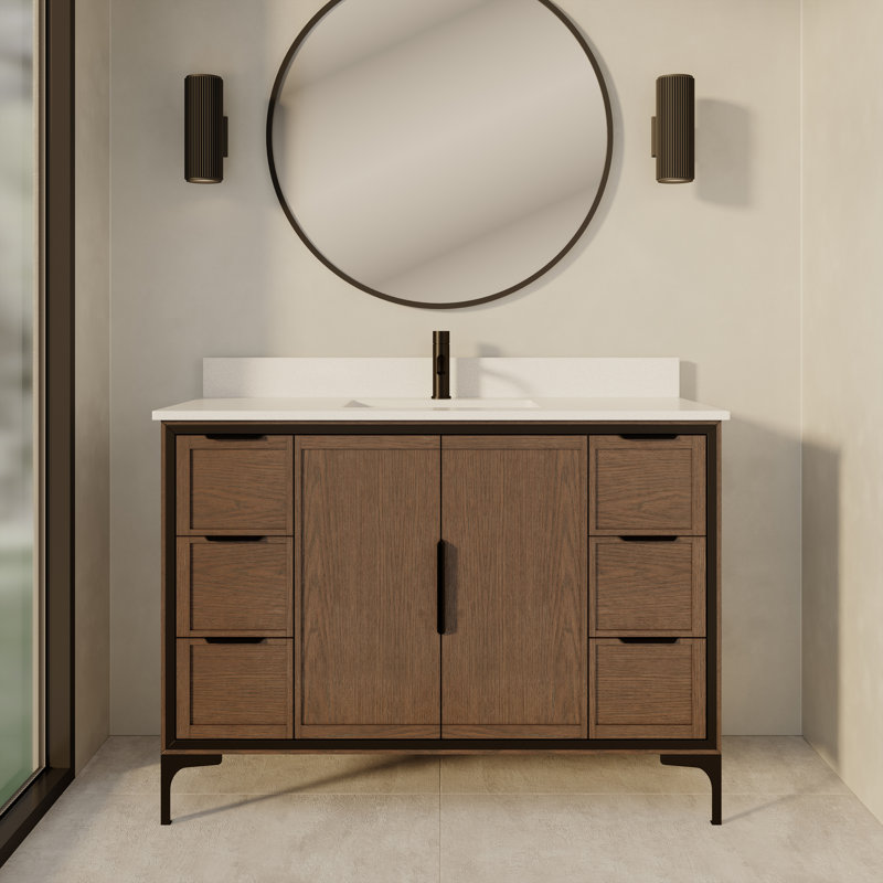 Ensemble de meuble-lavabo simple en bois massif l 48 po x P 22 po Thayer, 48", Jacobin