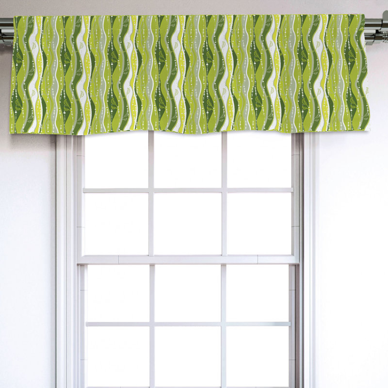 Sateen Abstract Ruffled Window Valance