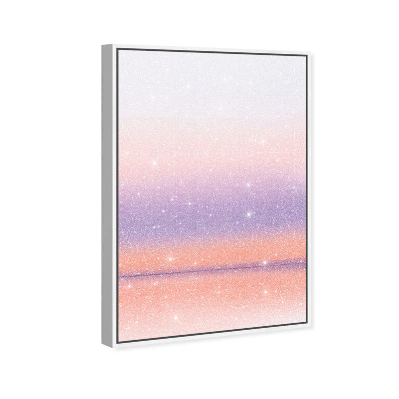 Peach Coastline Print by Oliver Gal, 55"H x 37"W, White Floater Frame