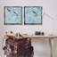 Ensemble de 2 toiles flottantes Menthe Serenity Birds over Blue, design par Melissa Wang-297846207-297846204