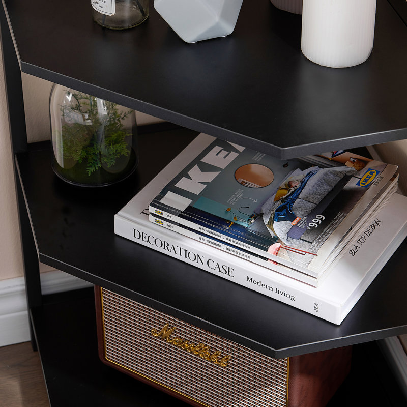 Armoire de coin Kempst, Plateau noir / base noire
