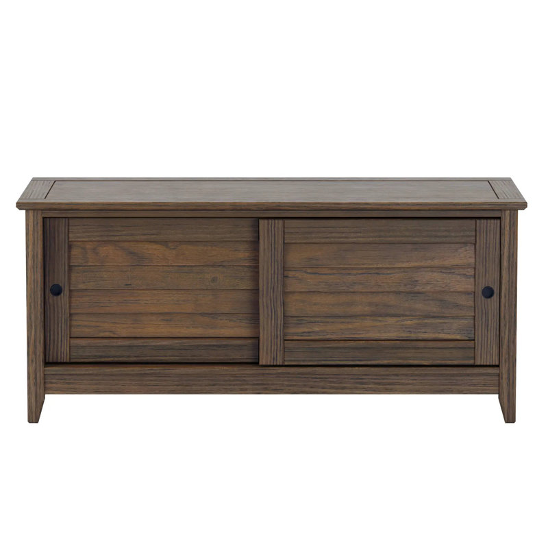 Greenport 48" Solid Wood Storage Bench, Brushed Walnut