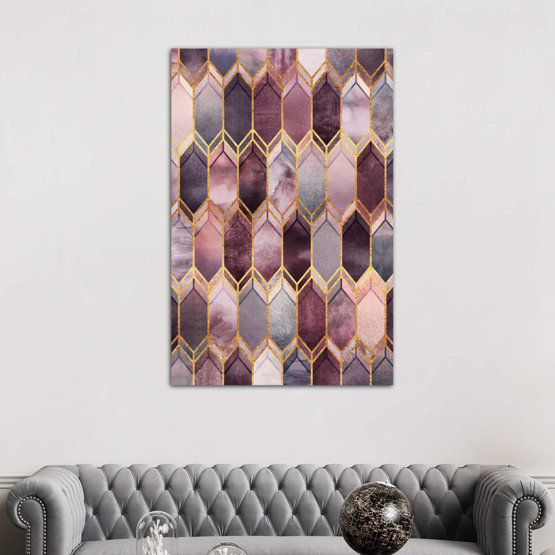 Dreamy Stained Glass by Elisabeth Fredriksson - Print on Canvas, 152.5 cm H x 101.5 cm W, Black Framed