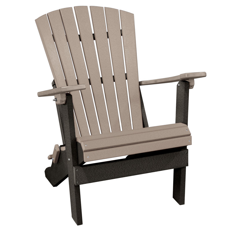 Chaise Adirondack pliante Carla, Bois vieilli / noir