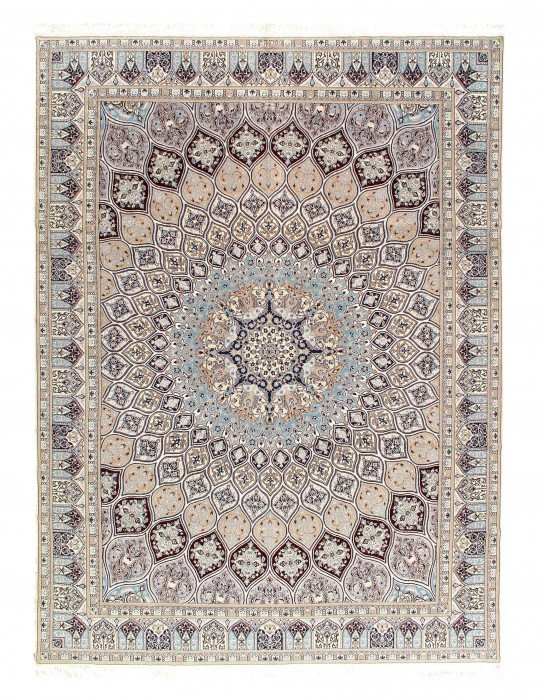 Tapis unique en laine et soie 8 pi 4 po x 11 pi 6 po Amunra