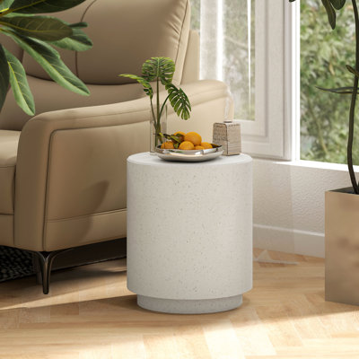 Side Table In Finish, Lightweight And Stable, Adjustable Feet, Cream White For Spa Room Finish Table, Indoor & Outdoor,
