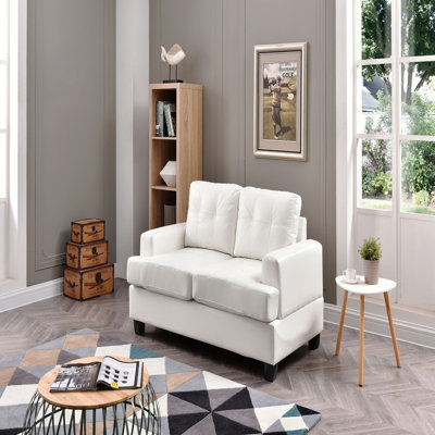 Charming Transitional Loveseat In White