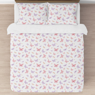 Butterfly Blush Pink and Purple Full / Queen Comforter Set by Sweet Jojo Designs