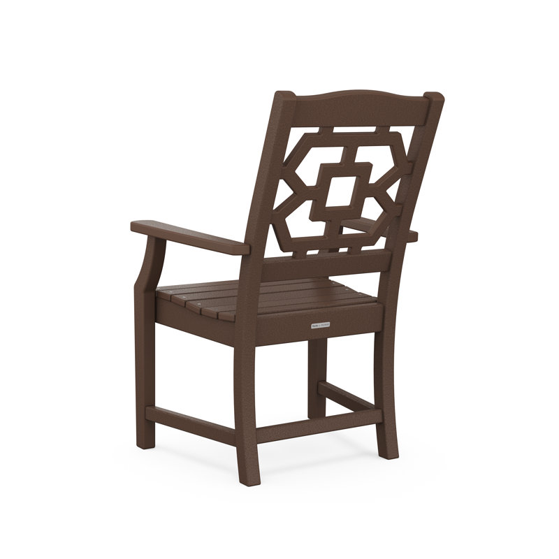 Chinoiserie 4 - Person Patio Dining Set with Round Table, Mahogany