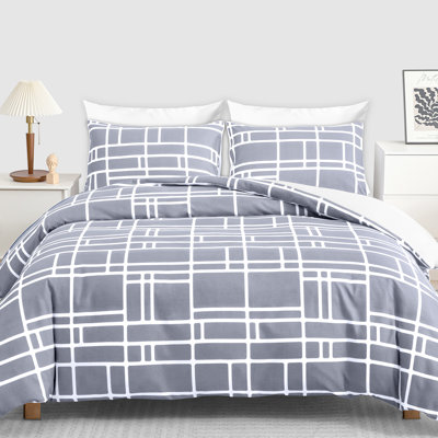 Ultra Soft Microfiber Duvet Cover Set Hypoallergenic Reversible Bedding with Secure Zipper Closure