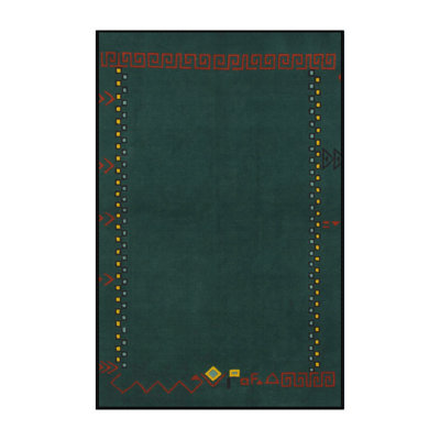 Tapis vert en laine Power Loom