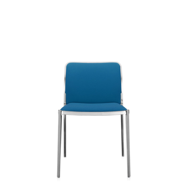 Audrey Soft Armchair, Lycra Beige, Polished Aluminum