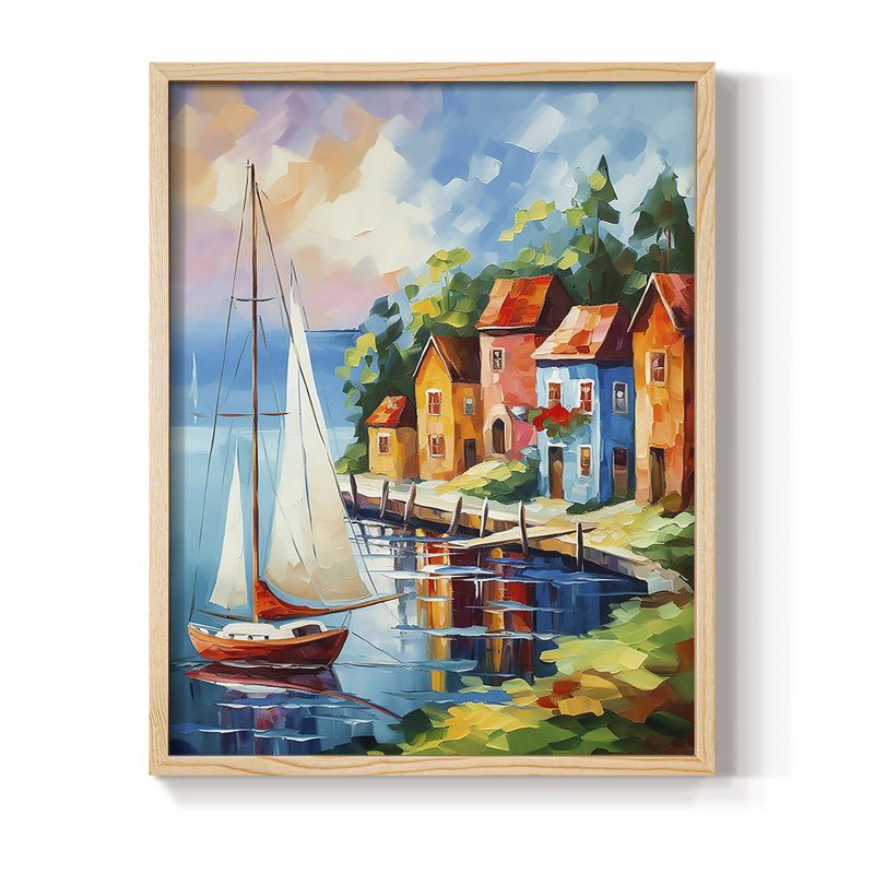 NAUTICAL Series DLVI, reproduction encadrée - bois massif, H 21 po x l 17 po, Naturel