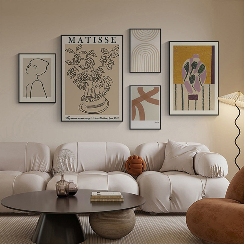 Ensemble d'art mural 5 pièces Mid-Century, H 31,5 po x l 23,62 po