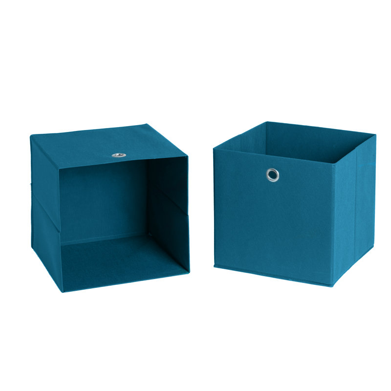 17 Stories Stoffbox Textil Decorative Bin, Petrol 